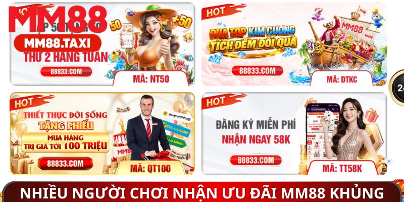 Nhiều người chơi nhận ưu đãi MM88 khủng trong tuần